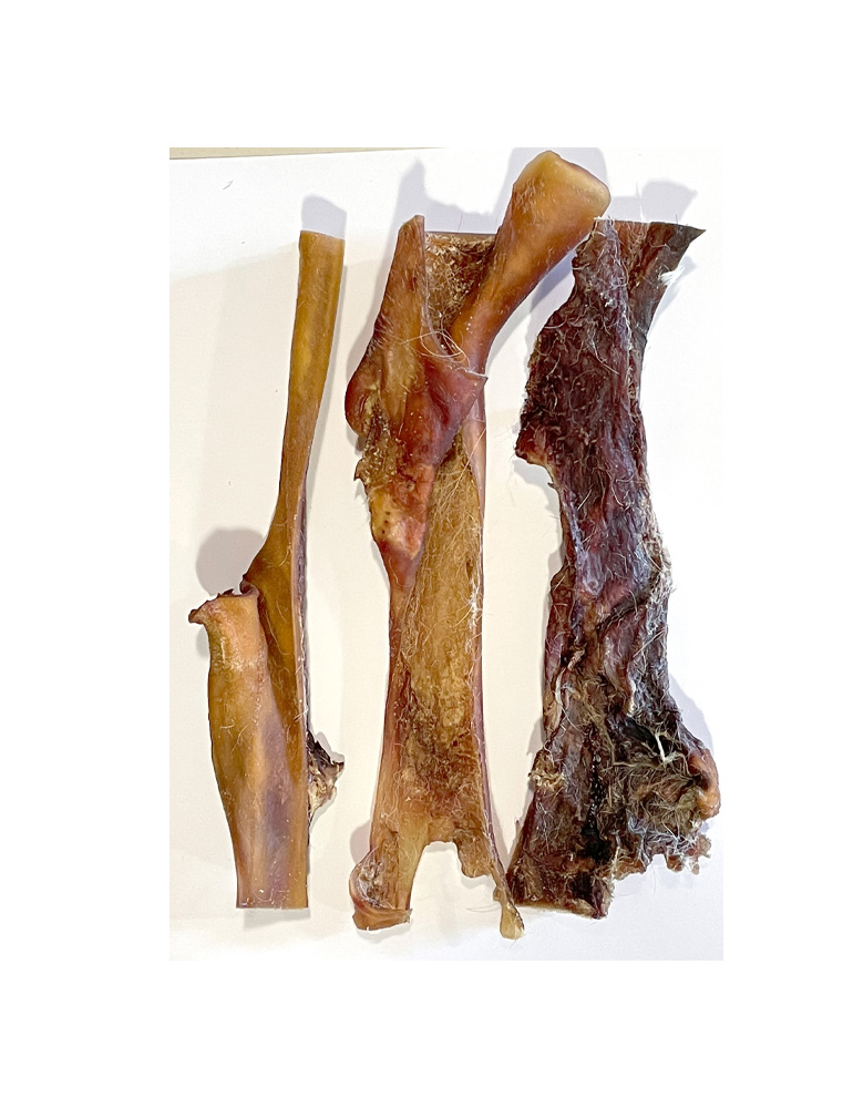 Rinderkopfhaut geschnitten 25cm 1 kg